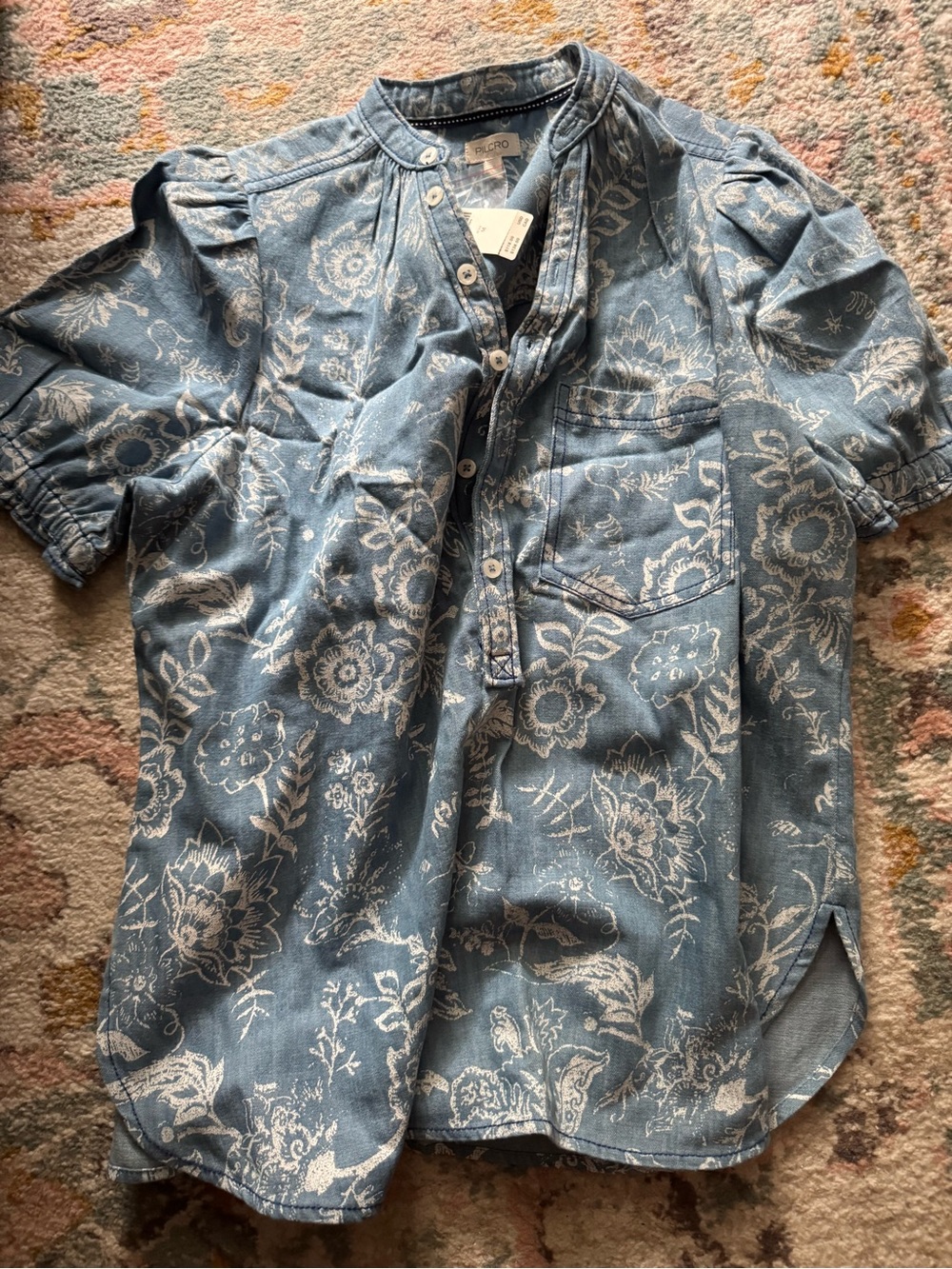 NWT pilcro short sleeve denim shirt